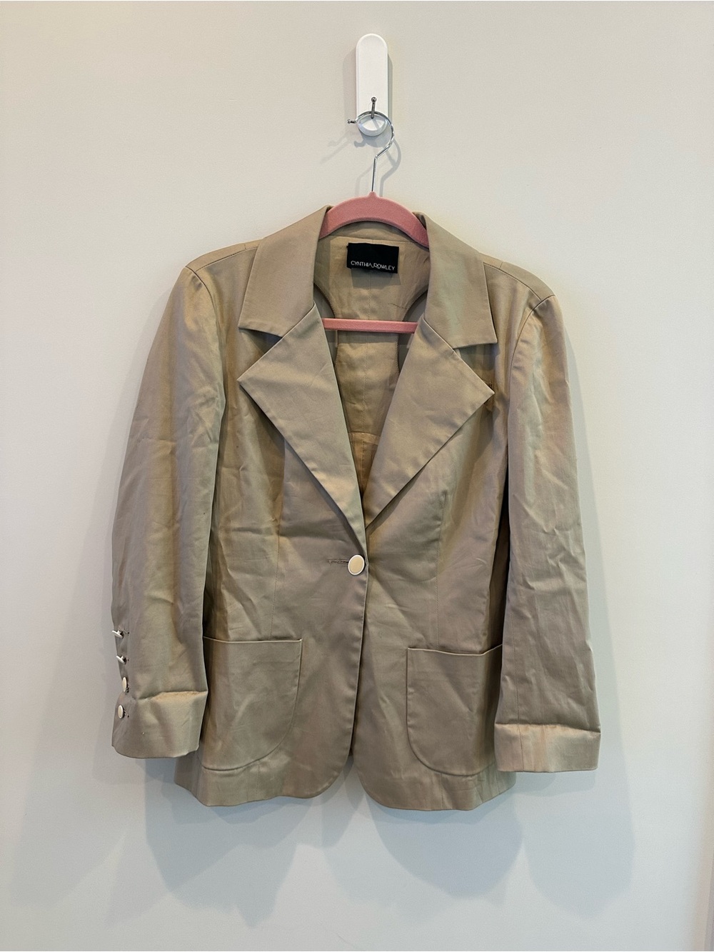 Cynthia Rowley One of a Kind Sample Beige Single-Button Blazer